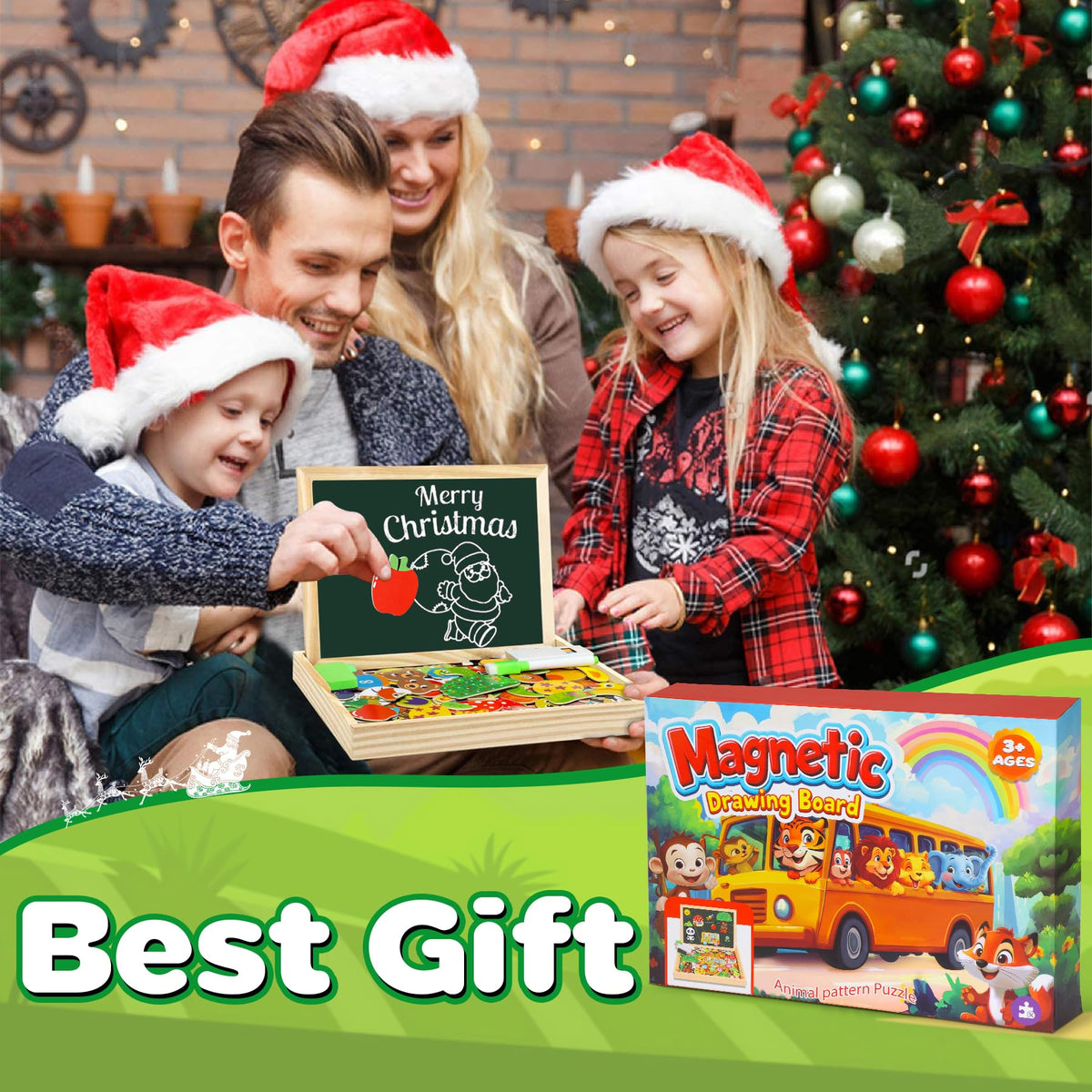 1. Magnetisches Montessori-Holzpuzzle, 130 Teile, Motiv Autoreifen.