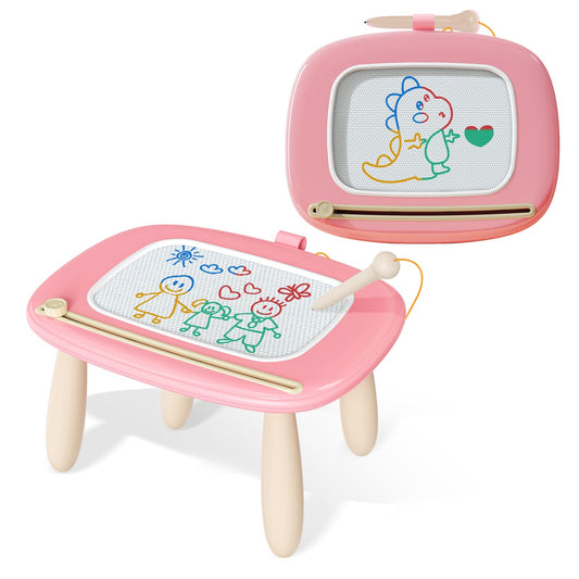 Kikidex magnetische Zaubertafel, Rosa – Mal- und Lernspielzeug für Kleinkinder von 1–3 Jahren.