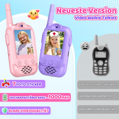 Kinder-Walkie-Talkies mit Video – Spielzeug und Geschenk für Mädchen von 3–8 Jahren.