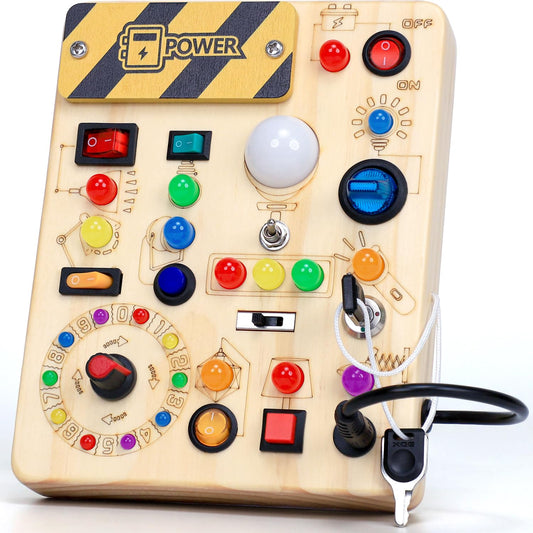 EchoToys Montessori Busy Board aus Holz – Activity-Spielzeug für Kinder ab 1 Jahr.