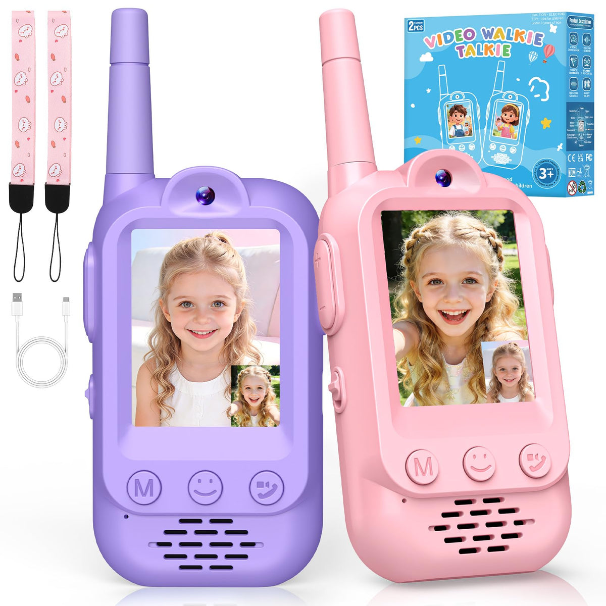 Kinder-Walkie-Talkies mit Video – Spielzeug und Geschenk für Mädchen von 3–8 Jahren.