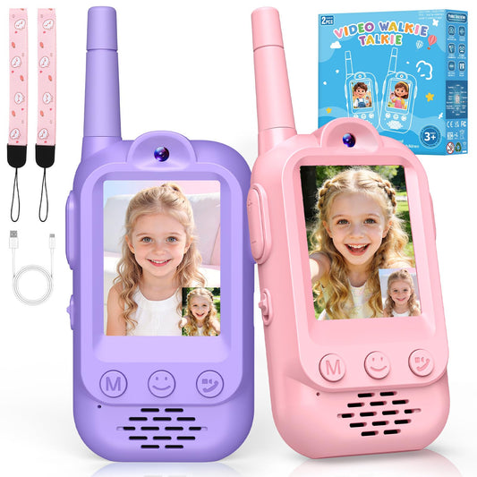 Kinder-Walkie-Talkies mit Video – Spielzeug und Geschenk für Mädchen von 3–8 Jahren.