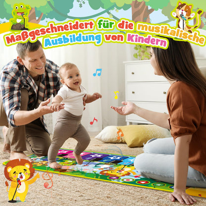 Klaviermatte mit Tier- und Klavierklängen – Babyspielzeug für Kinder ab 1–2 Jahren.